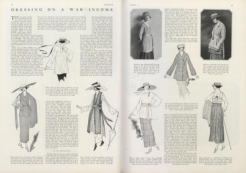 Dressing on a War Income | Vogue | June 1, 1918