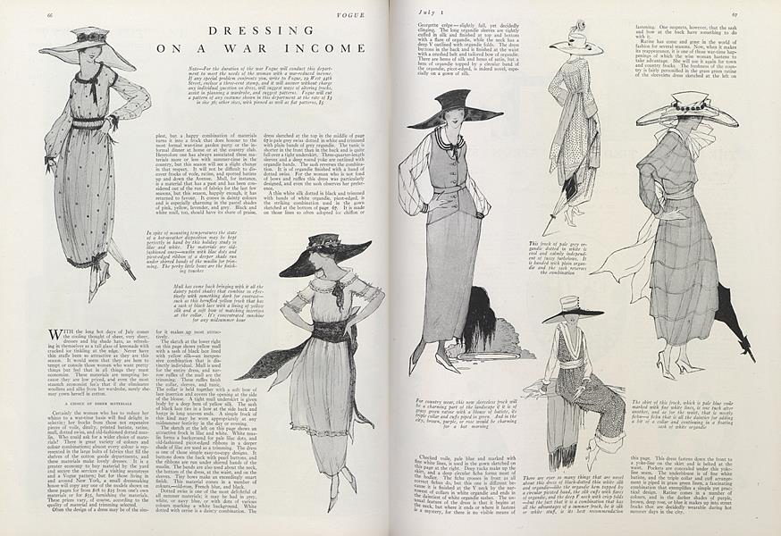 Dressing on a War Income | Vogue | July 1, 1918