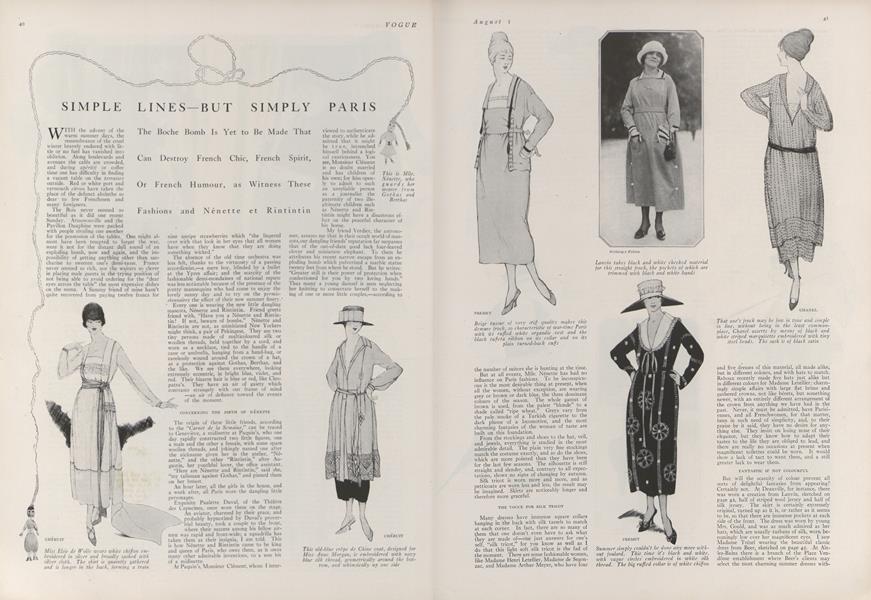 Simple Lines—But Simply Paris | Vogue | August 1, 1918