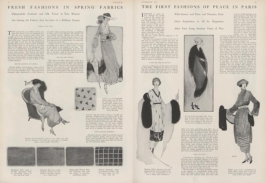 The First Fashions of Peace in Paris