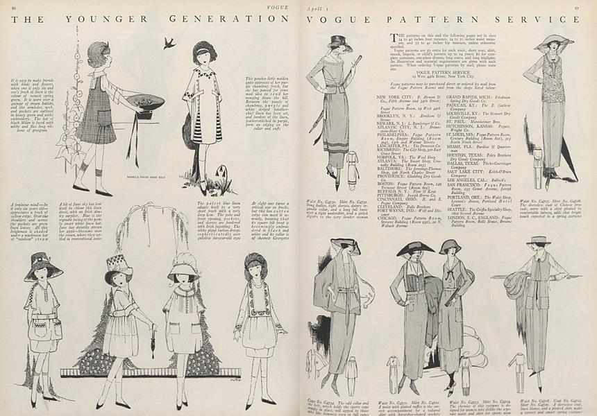 Vogue Pattern Service | Vogue | April 1, 1919