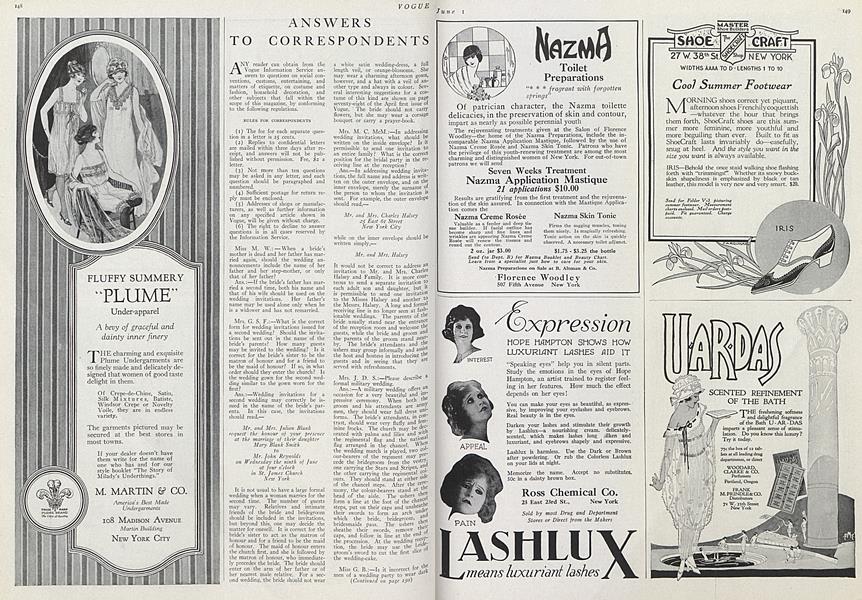 Answers to Correspondents