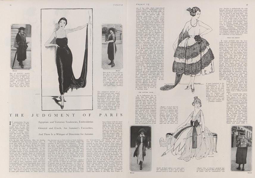 The Judgement of Paris | Vogue | August 15, 1920