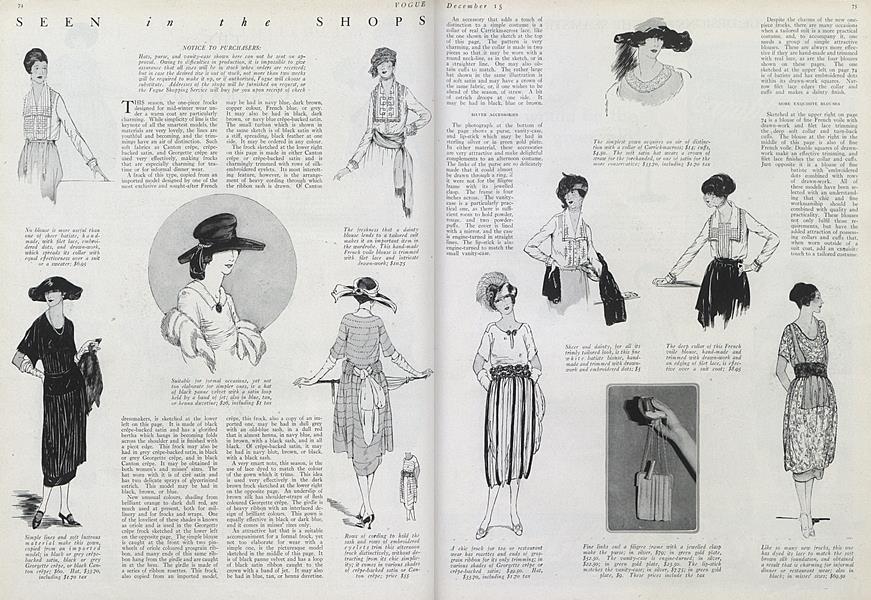 Seen in the Shops | Vogue | December 15, 1920