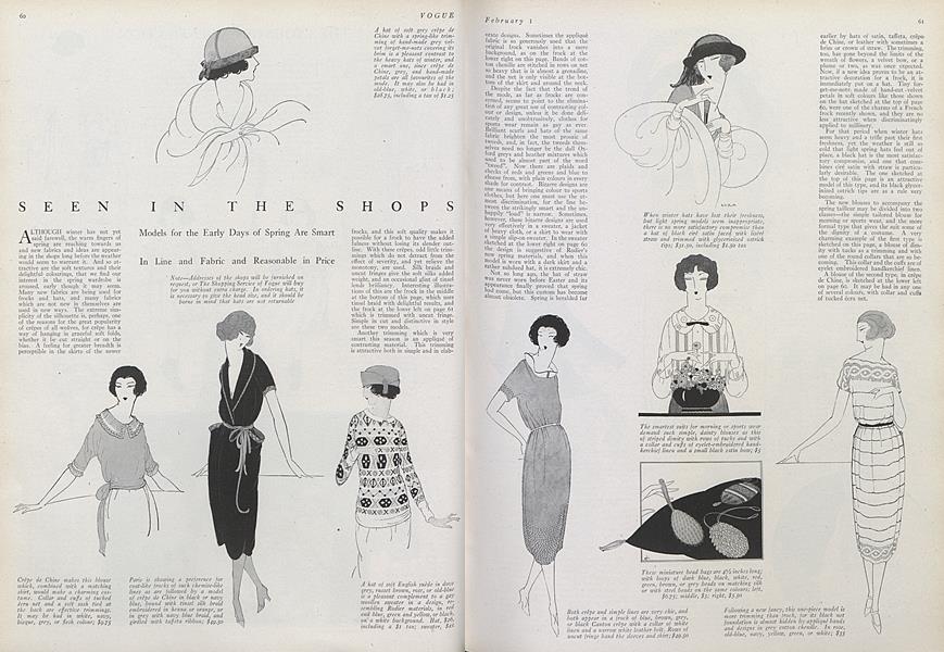 Seen in the Shops | Vogue | February 1, 1921