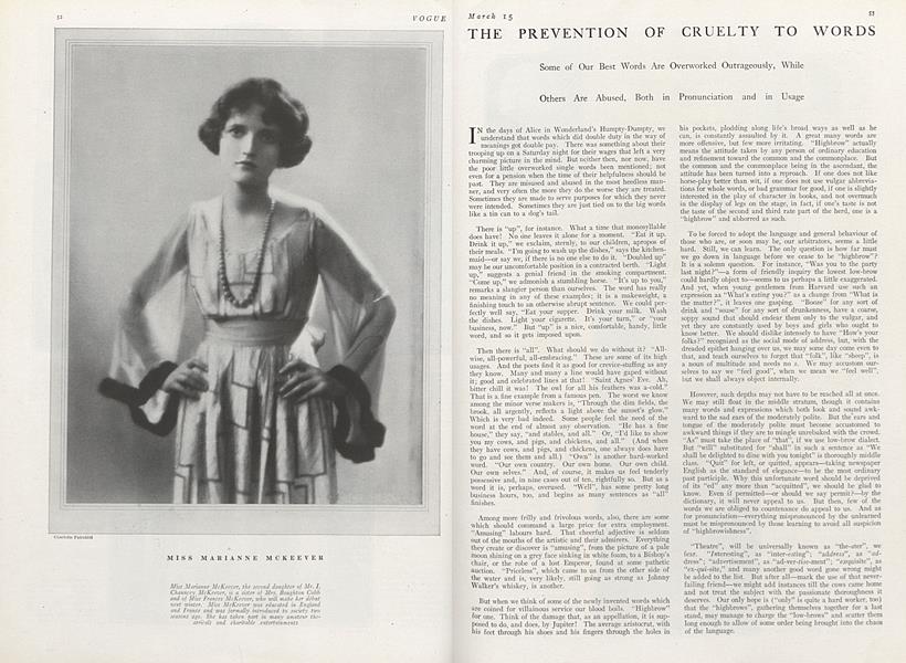 The Prevention of Cruelty to Words