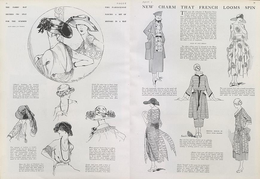 New Charm the French Looms Spin | Vogue | APRIL 1, 1921