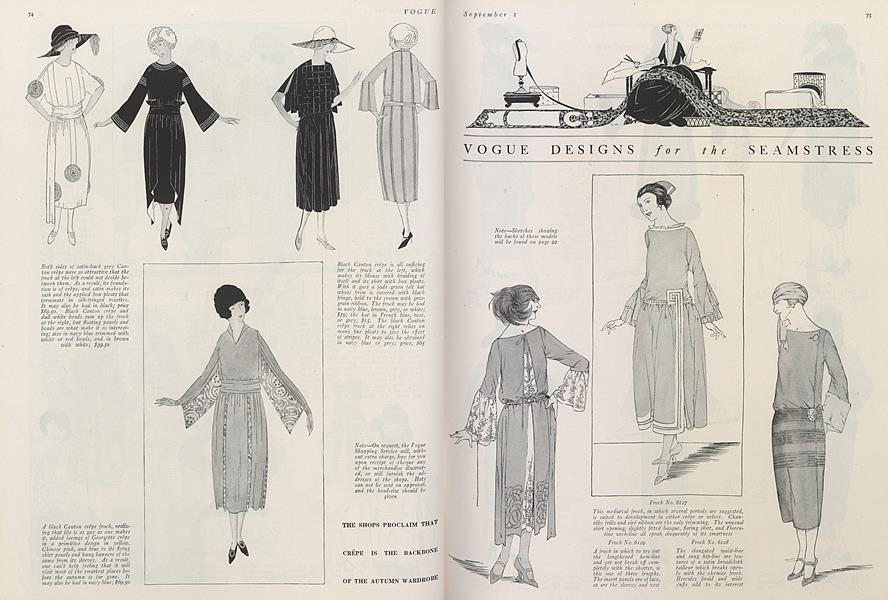 Vogue Designs for the Seamstress | Vogue | Sept. 1st, 1921