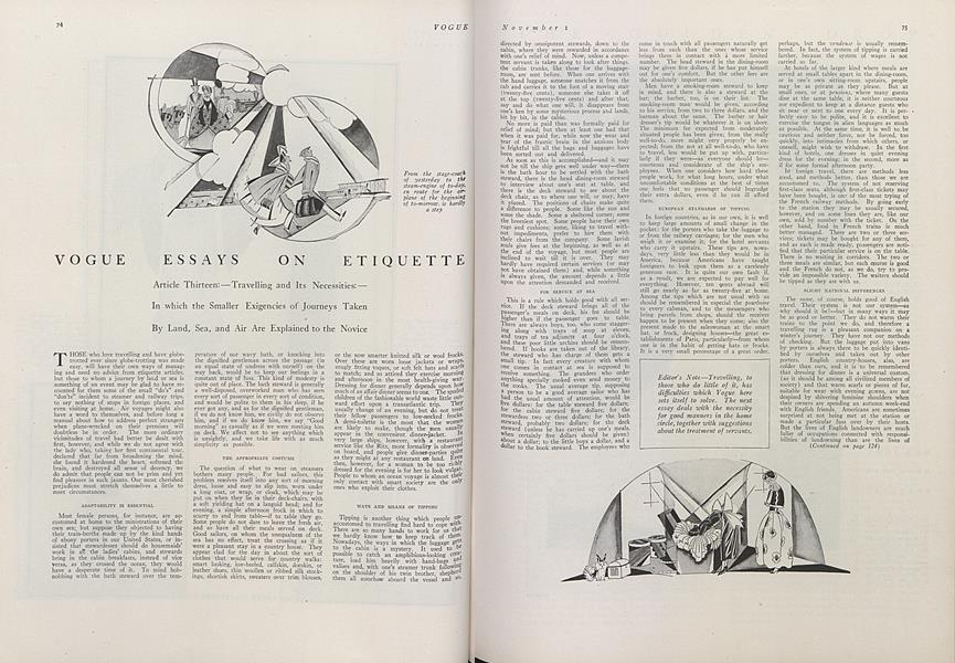 Vogue Essays on Etiquette | Vogue | November 1, 1922