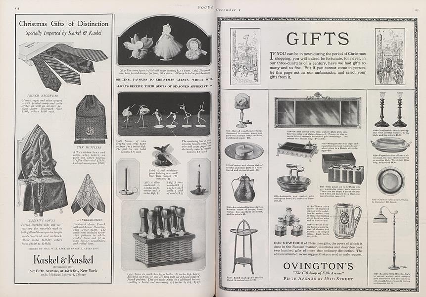 Christmas Gifts Vogue December 1, 1922