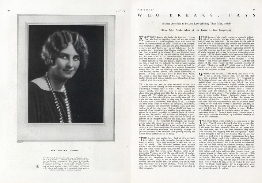 Who Breaks, Pays | Vogue | February 15, 1923