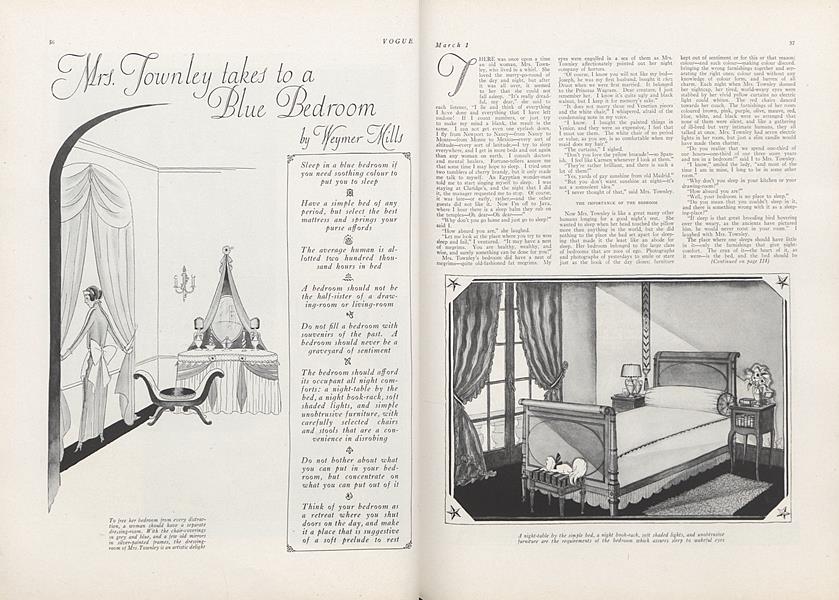 Mrs. Townley Takes to a Blue Bedroom
