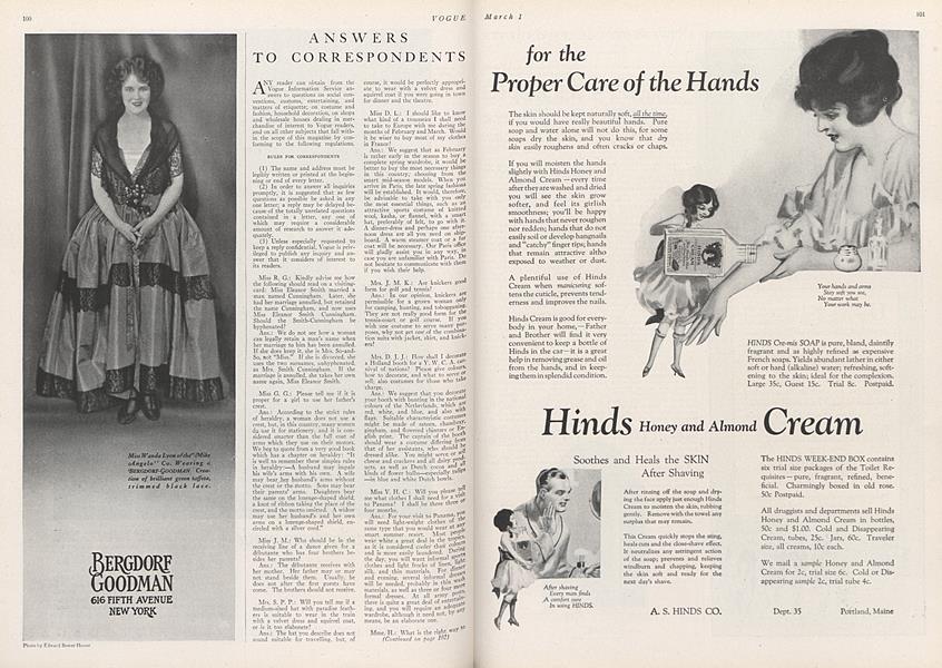 Answers to Correspondents