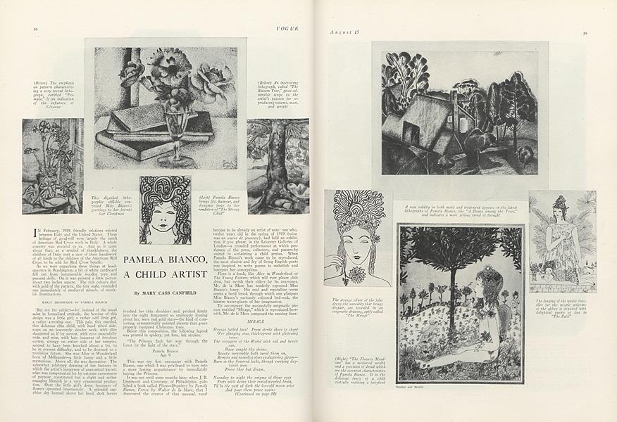 Pamela Bianco, a Child Artist | Vogue | august 15, 1923