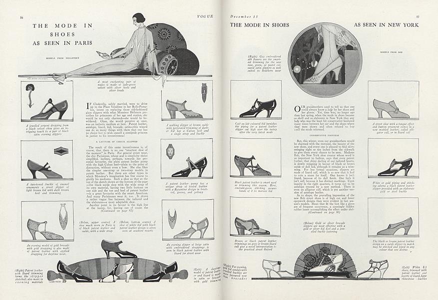 The Mode in Shoes as Seen in New York Vogue December 15 1923