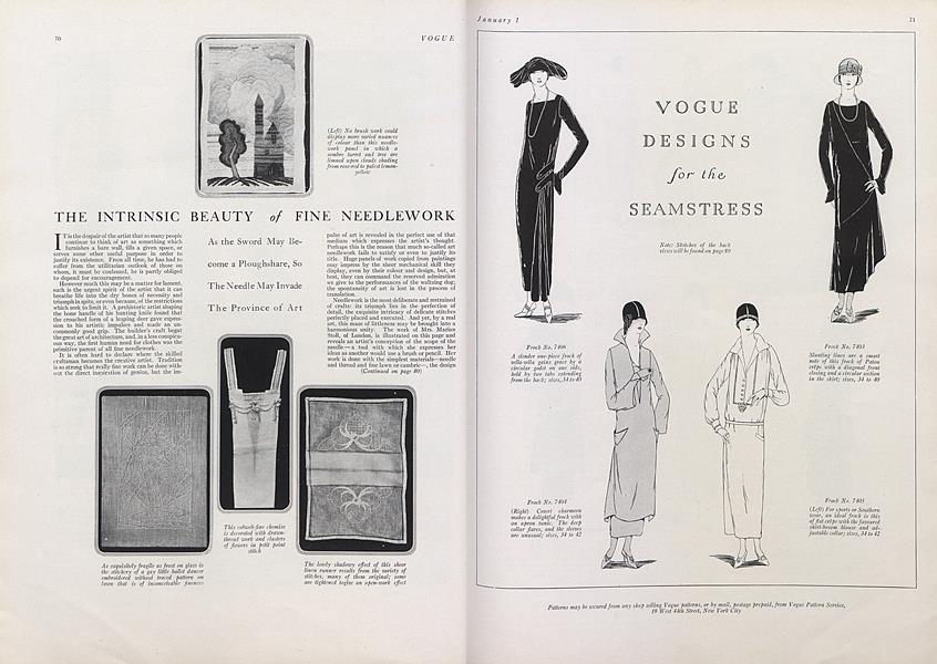 Vogue Designs for the Seamstress | Vogue | January 1, 1924