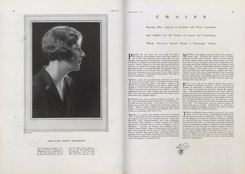 Chains | Vogue | January 15, 1924