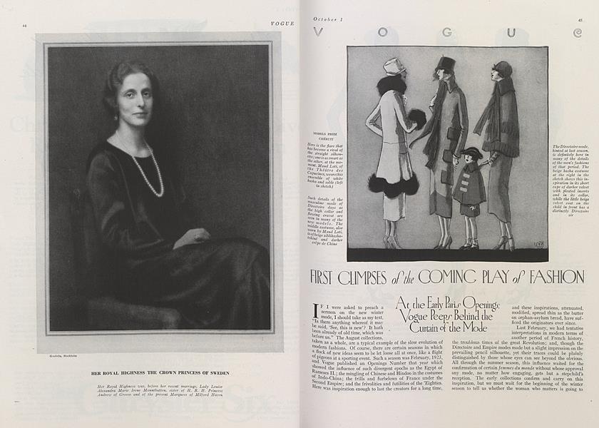 First Glimpses of the Coming Play of Fashion | Vogue | October 1, 1924