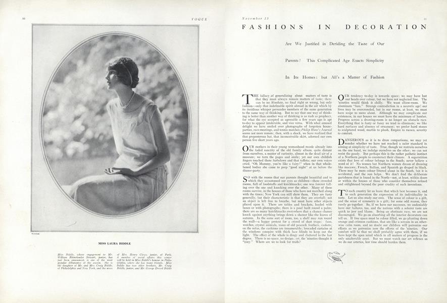 Fashions in Decoration | Vogue | November 15, 1924