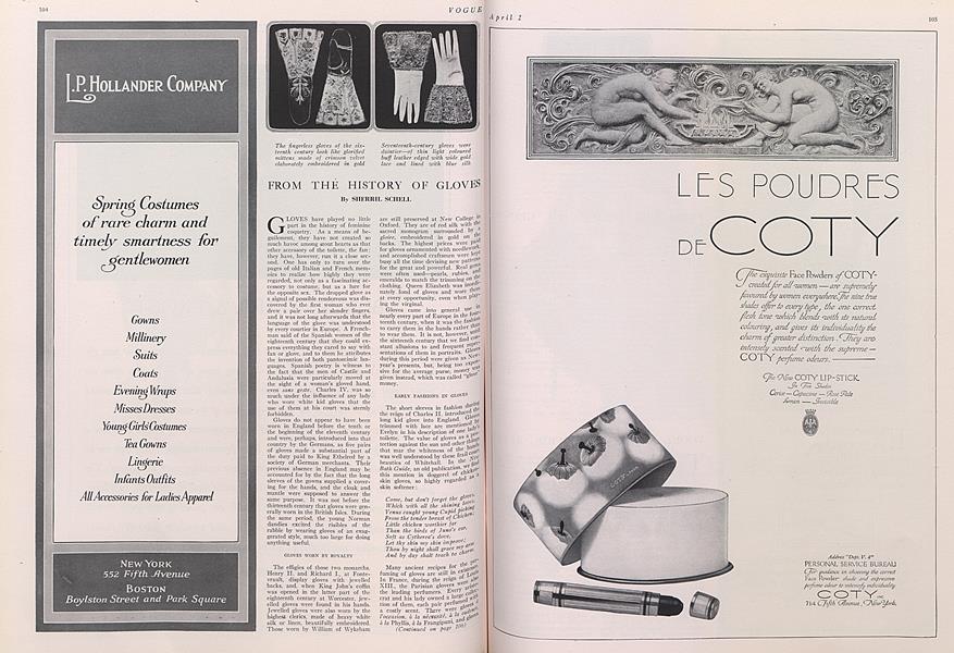 From the History of Gloves Vogue April 1, 1925