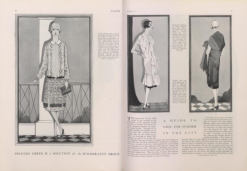 A Guide To Chic For Summer In The City Vogue July 1 1925