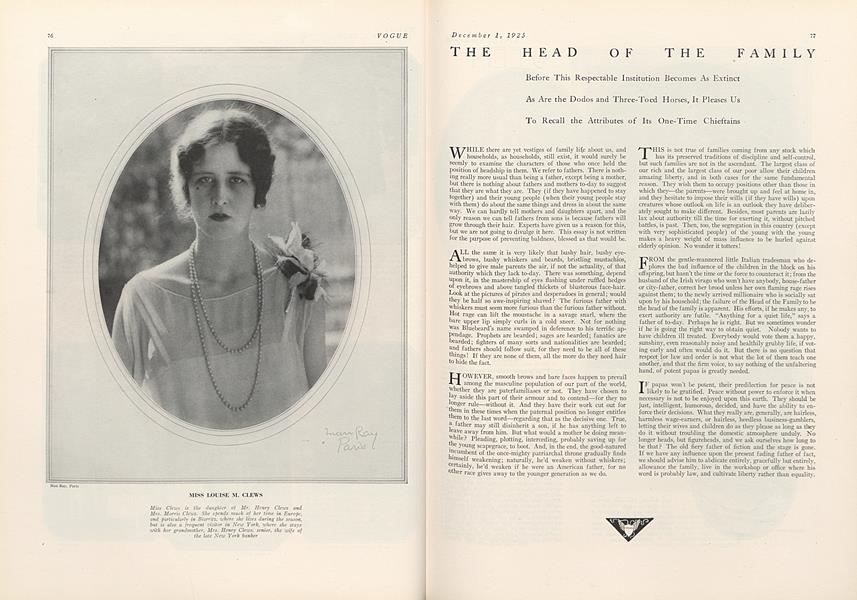 The Head of the Family Vogue December 1, 1925