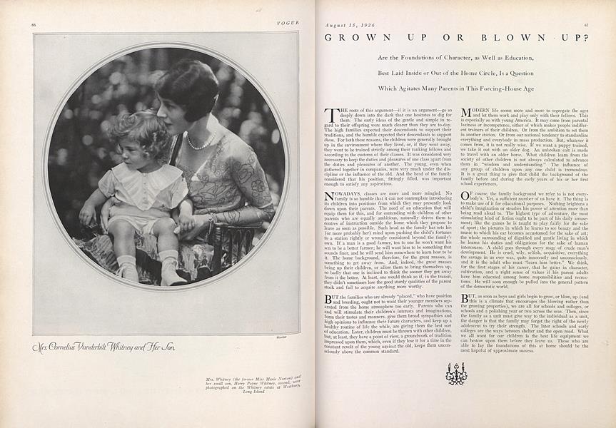 Grown Up or Blown Up?