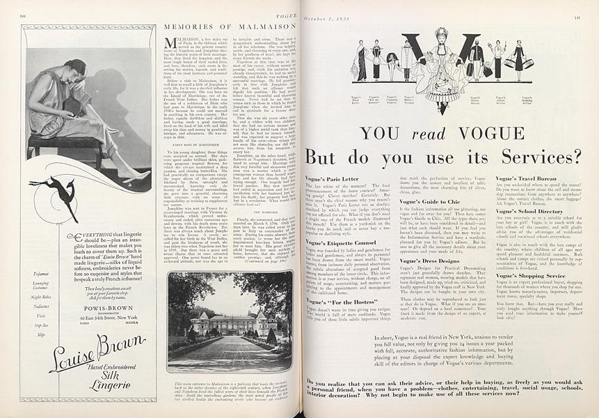 Memories of Malmaison