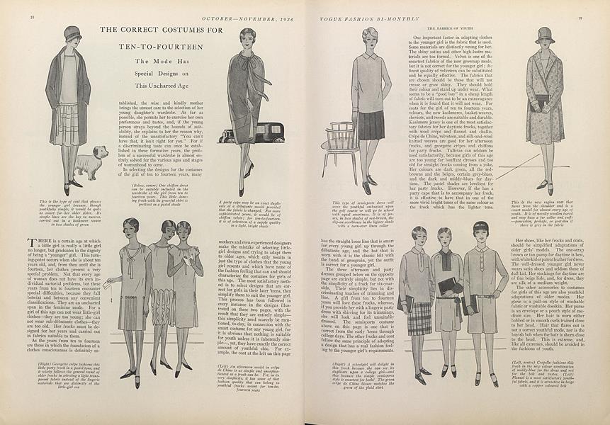 The Correct Costumes for Ten-to-fourteen