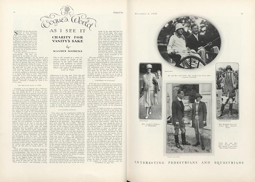 Charity for Vanity's Sake