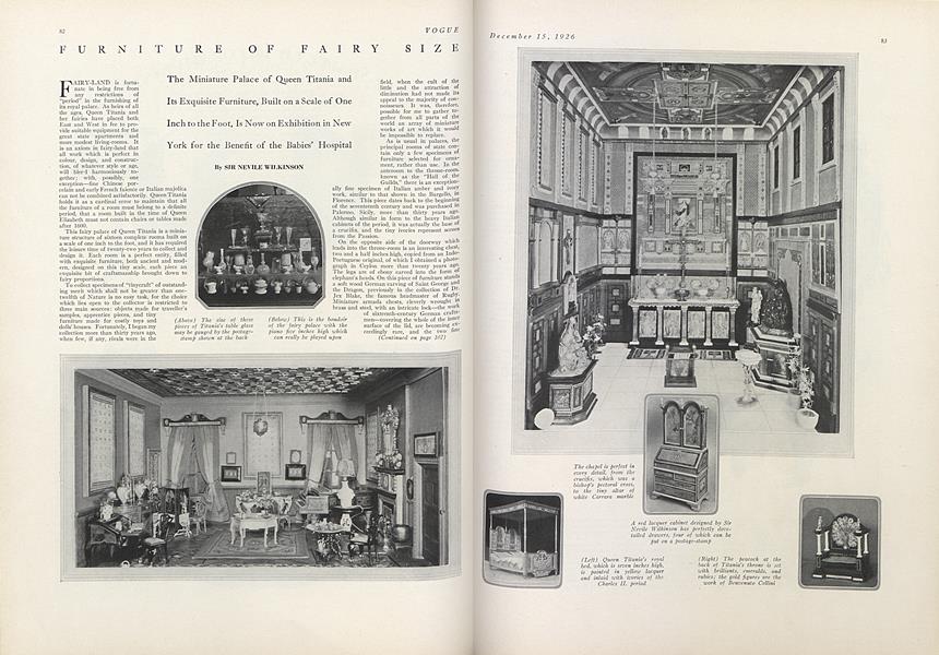 Furniture of Fairy Size