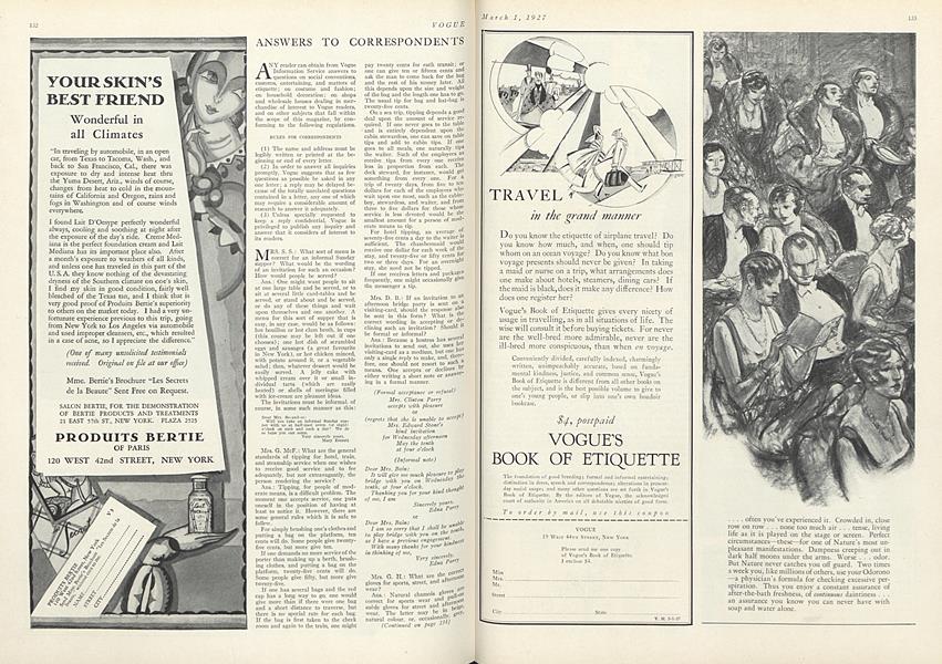 Answers to Correspondents