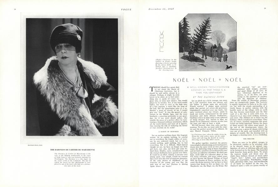 The Baroness de Cartier de Marchienne Vogue DECEMBER 15 1927