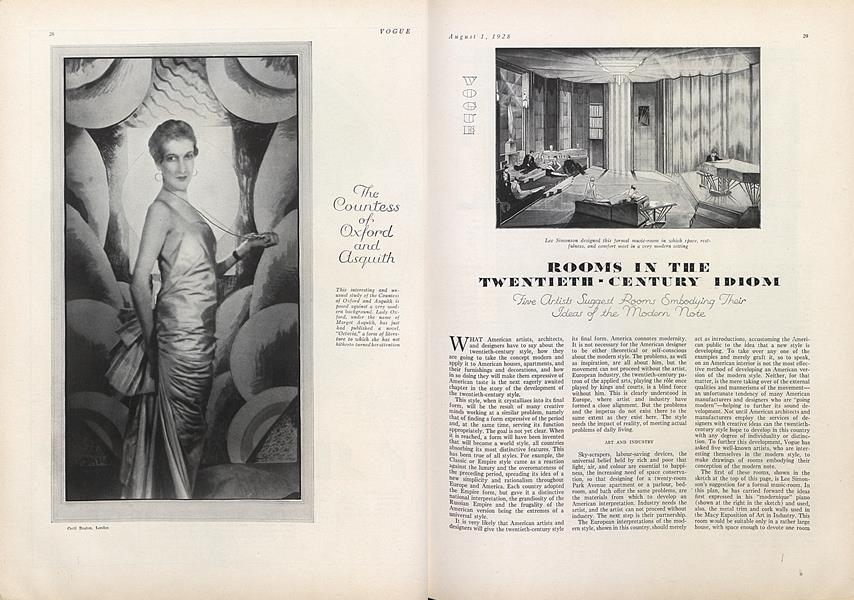 Rooms in the Twentieth-Century Idiom | Vogue | August 1, 1928