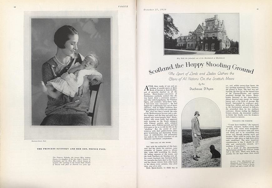 Scotland the Happy Shooting Ground Vogue October 27 1928