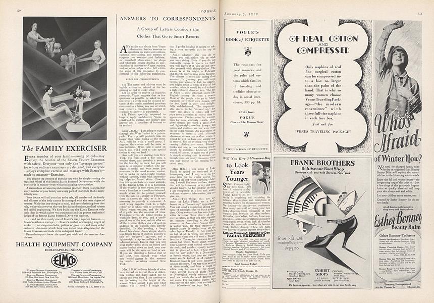 Answers to Correspondents