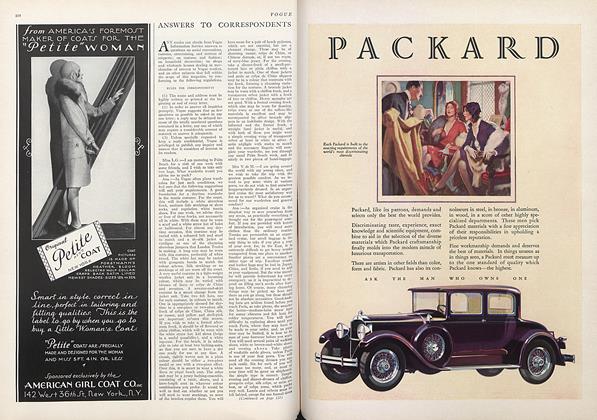 Answers to Correspondents