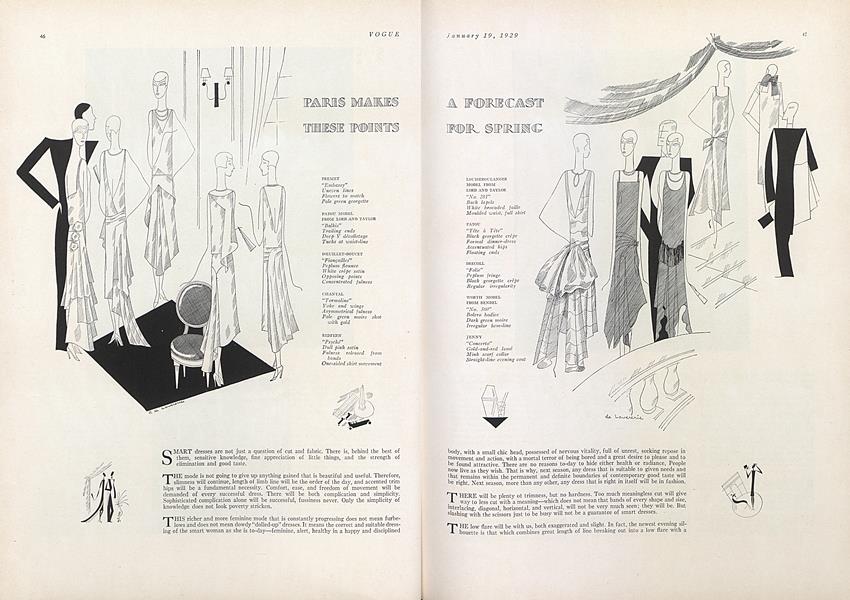 A Paris Forecast of Spring Fashions: Paris Makes These Points