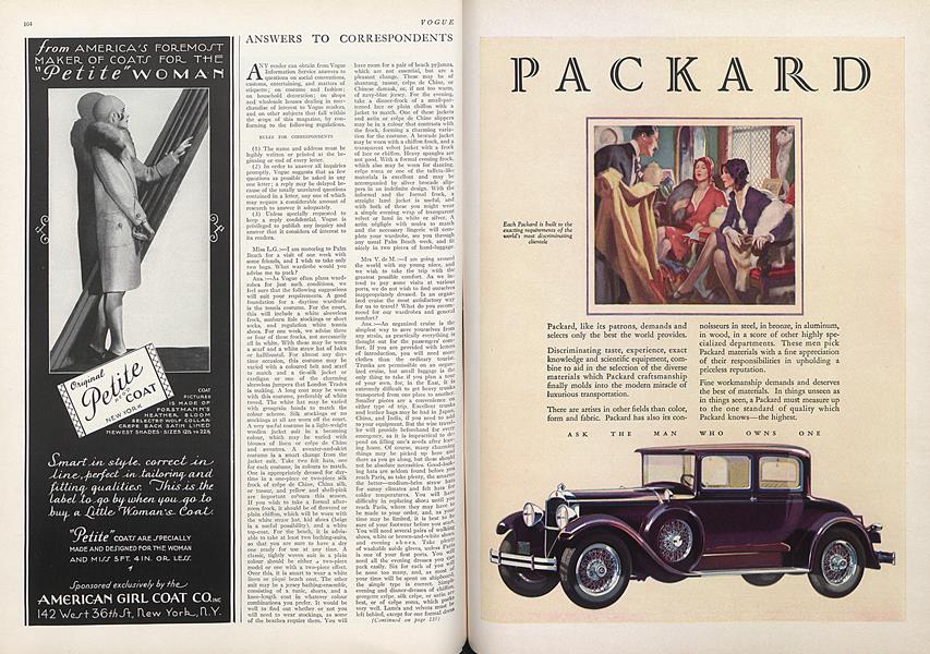 Answers to Correspondents