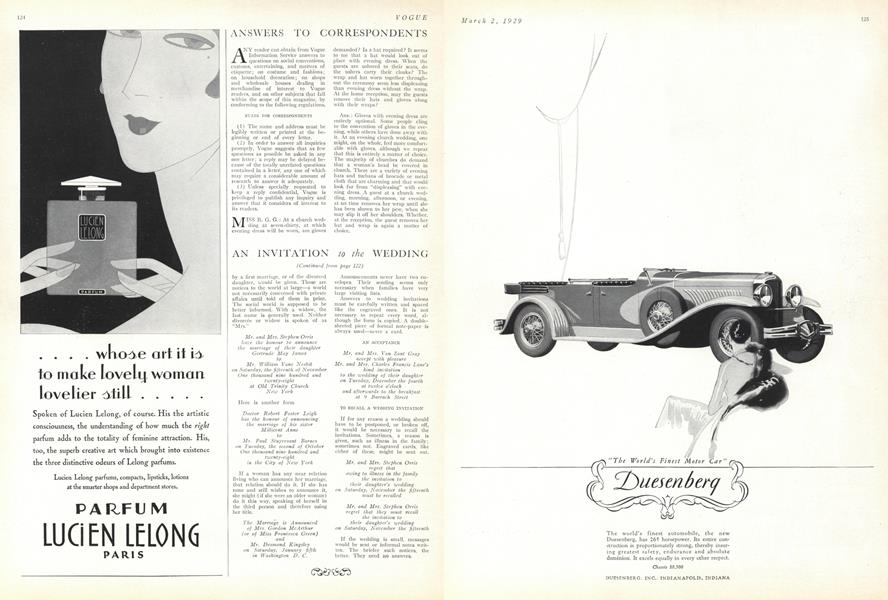 Answers to Correspondents