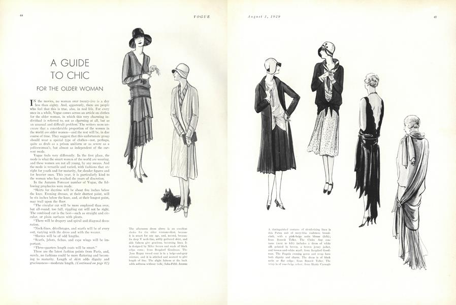 A Guide to Chic for the Older Woman | Vogue | August 3, 1929