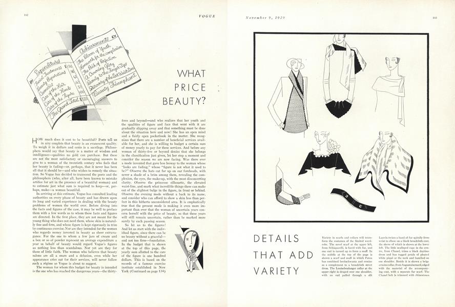 What Price Beauty? | Vogue | NOVEMBER 9, 1929