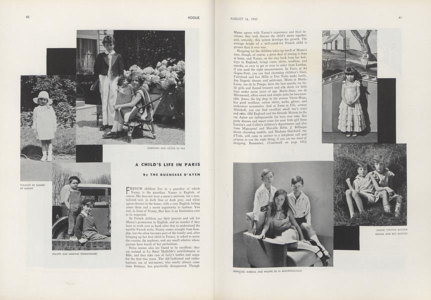 A Child s Life in Paris Vogue AUGUST 16 1930