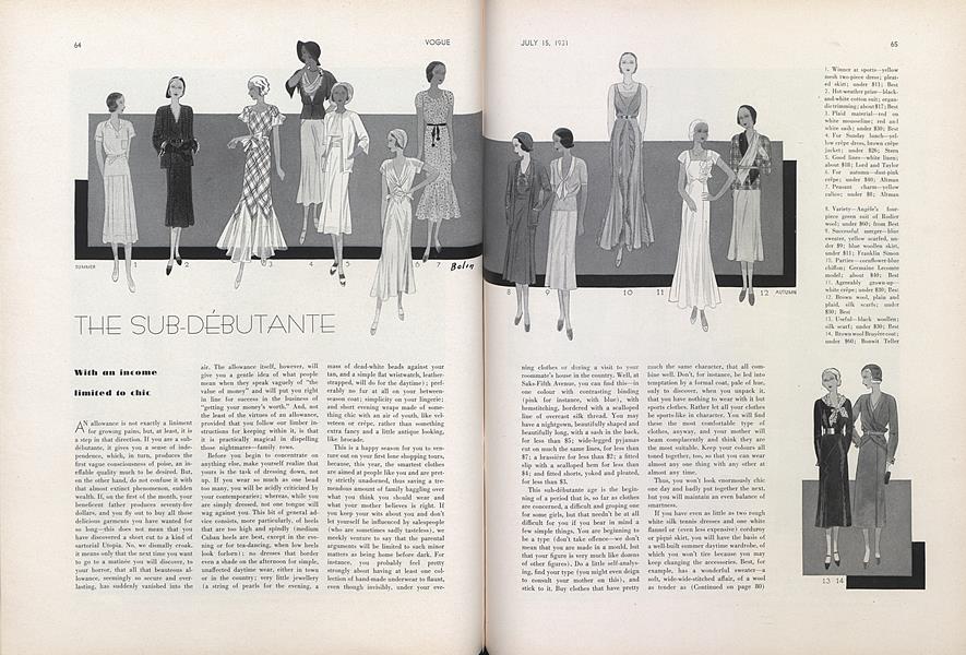 The Sub-Debutante with an Income Limited to Chic