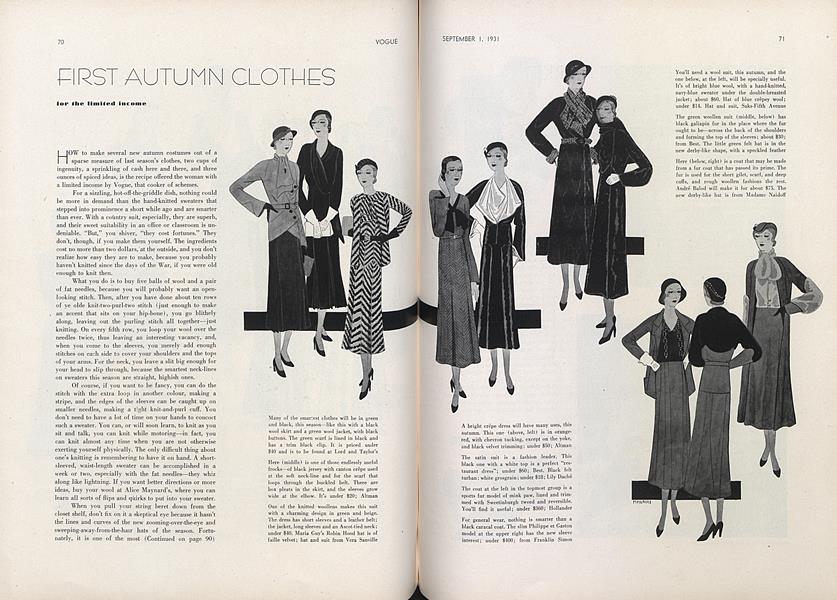 First Autumn Clothes for the Limited Income