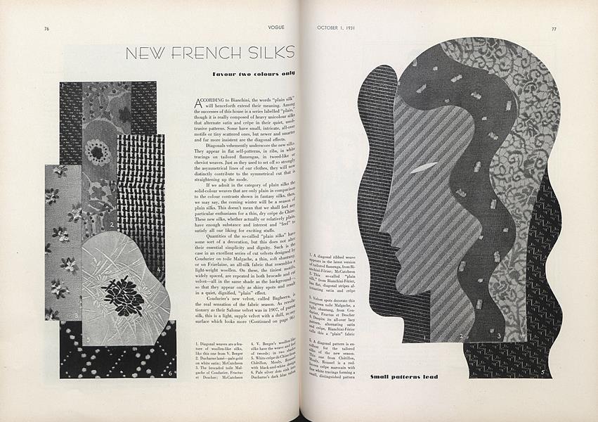 New French Silks Favour Two Colours Only/Suits that Look Like Dresses