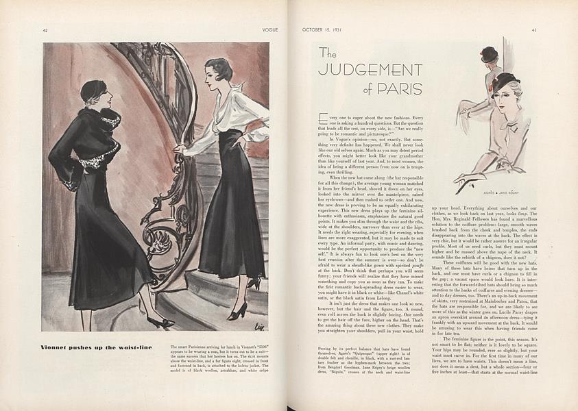 The Judgment of Paris | Vogue | OCTOBER 15, 1931