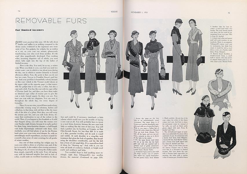 Removable Furs for Limited Incomes