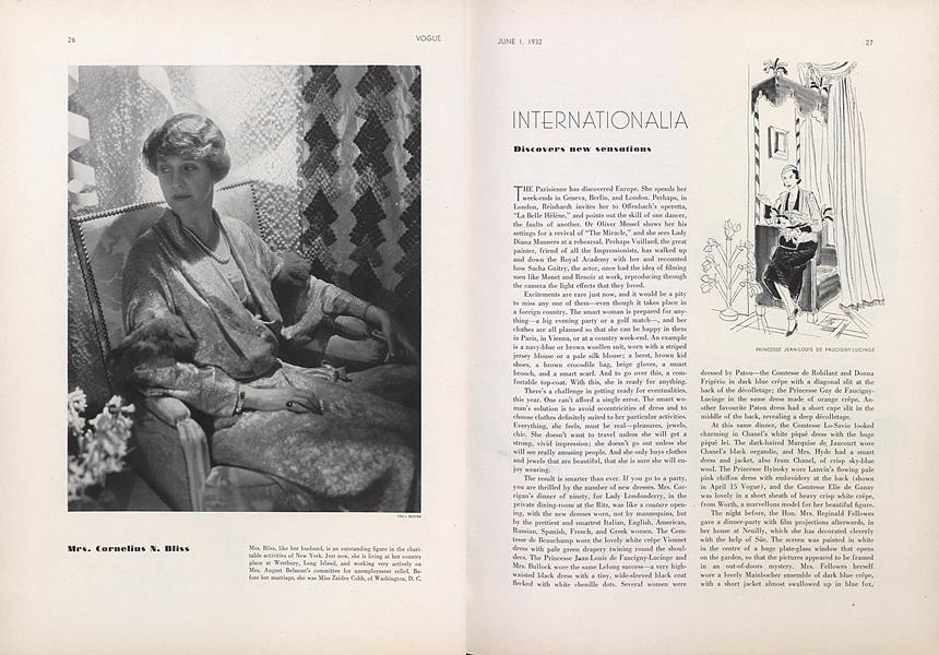 Internationalia Discovers New Sensations | Vogue | JUNE 1, 1932