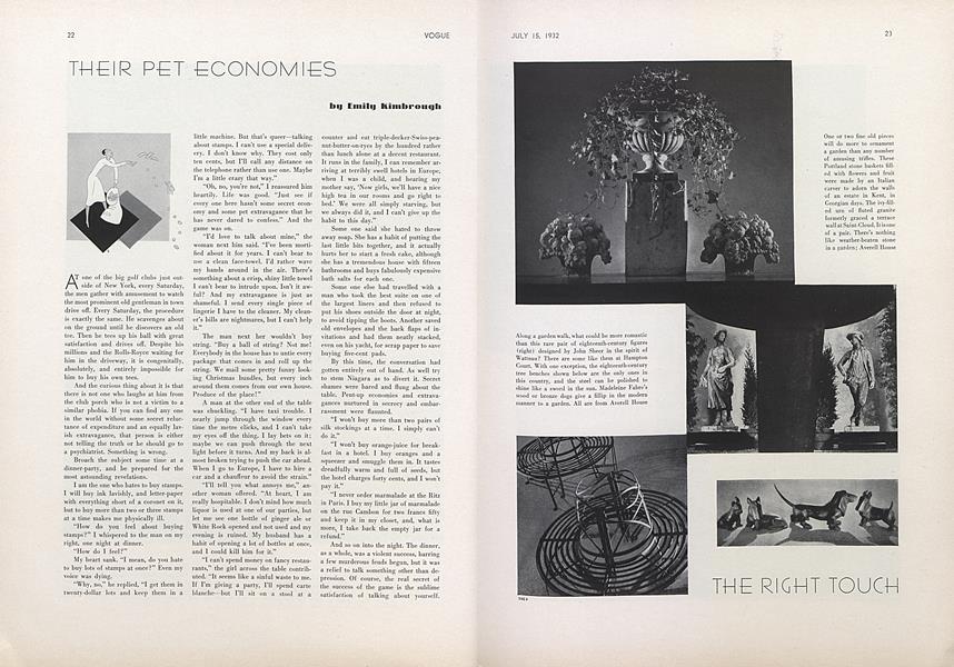 Their Pet Economies | Vogue | JULY 15, 1932